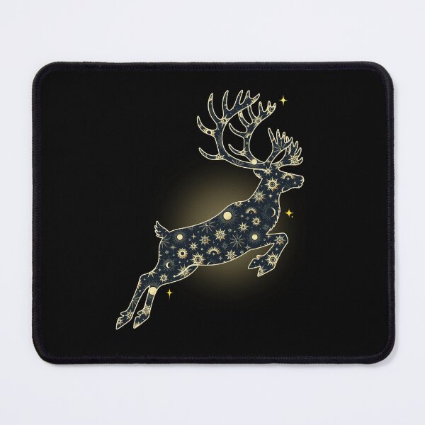 Item preview, Celestial Leaping Stag Mystical Starry Night Deer designed and sold by QuirkyCloud Designs.