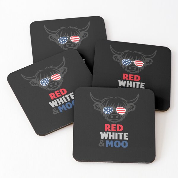 Item preview, Red White & Moo Highland Cow Patriotic USA Design | 4th of July Americana Graphic designed and sold by Lina Caro.