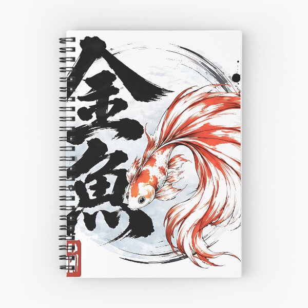 Item preview, Japanese Goldfish Ink Painting Red White Fish Art   designed and sold by XODAD.