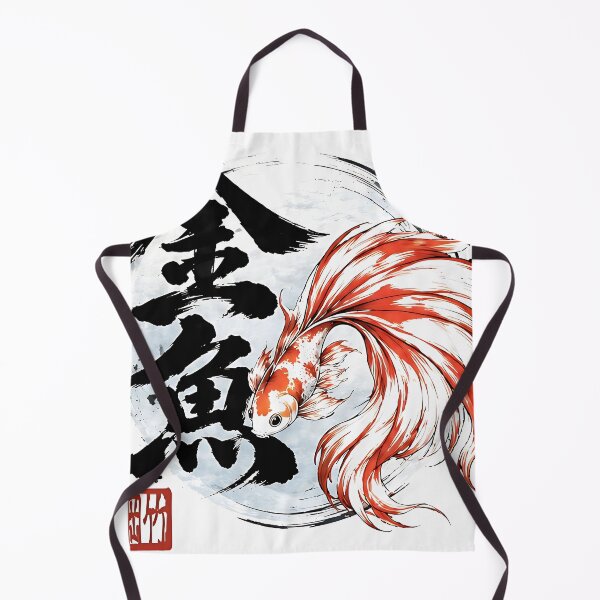 Item preview, Japanese Goldfish Ink Painting Red White Fish Art designed and sold by XODAD.