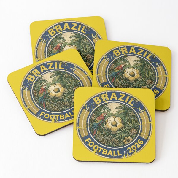 Item preview, Vintage Brazil 2026 Football Tropical Jungle Crest designed and sold by Imaginationbeyond.