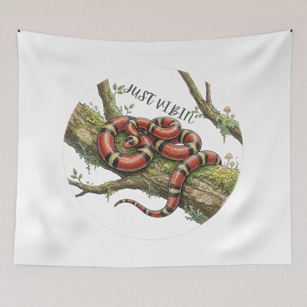 Item preview, Just Vibin Milksnake Woodland Sticker designed and sold by HoneyBreezeCo.