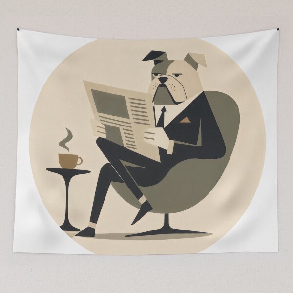 Item preview, T-Shirt - Sticker - Bulldog at Leisure: Sophisticated Whimsy designed and sold by ForeverPrintsOK.