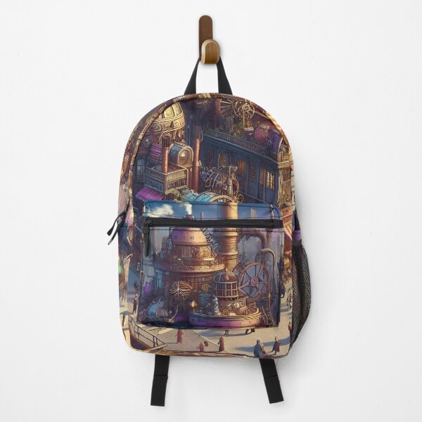 Item preview, Steampunk Cityscape Digital Art Illustration designed and sold by PandaTShirtShop.