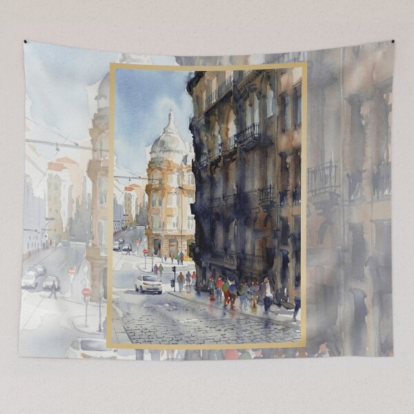Item preview, Porto Street Watercolor designed and sold by caracatita75.