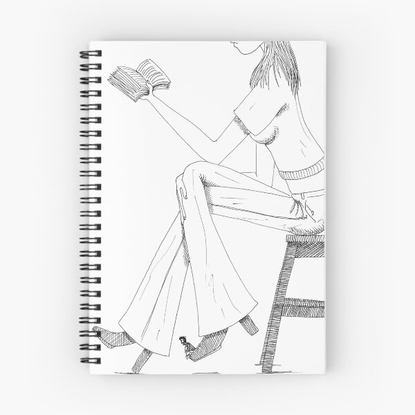 Item preview, Retro 1970s Reading Lamp – Minimalist Line Art Drawing of a Seated Woman – Vintage Art designed and sold by Keltoi-art.