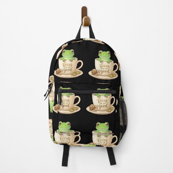 Item preview, Cute Cottagecore Frog in Coffee Cup Focus On The Good Motivational Quote designed and sold by Basma Designs | Funny Shirts, Stickers & Mugs.