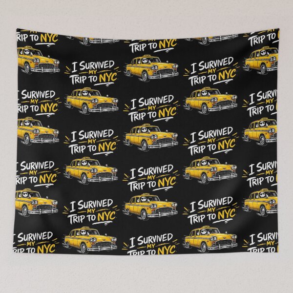 Item preview, I Survived My Trip to NYC City Yellow Car designed and sold by FreeArt2.