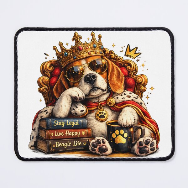 Item preview, Cool Regal Beagle King Dog Funny Royal Beagle With Sunglasses Graphic Tee designed and sold by Wear Sculpt.