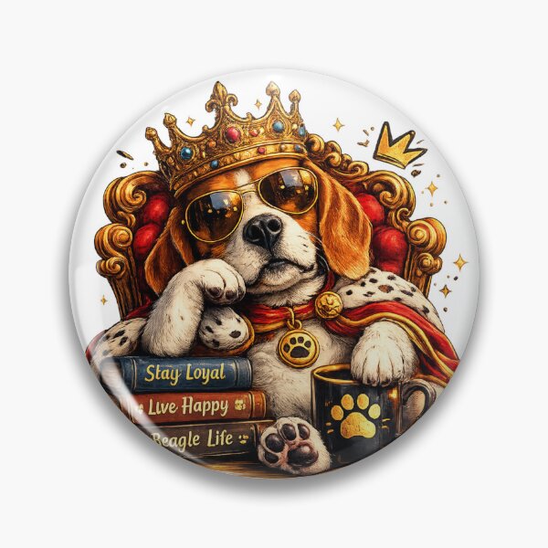 Item preview, Cool Regal Beagle King Dog Funny Royal Beagle With Sunglasses Graphic Tee designed and sold by Wear Sculpt.
