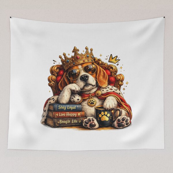 Item preview, Cool Regal Beagle King Dog Funny Royal Beagle With Sunglasses Graphic Tee designed and sold by Wear Sculpt.
