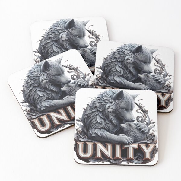Item preview, Two Wolves with Ornate Design and Unity Text designed and sold by Artdrop62.