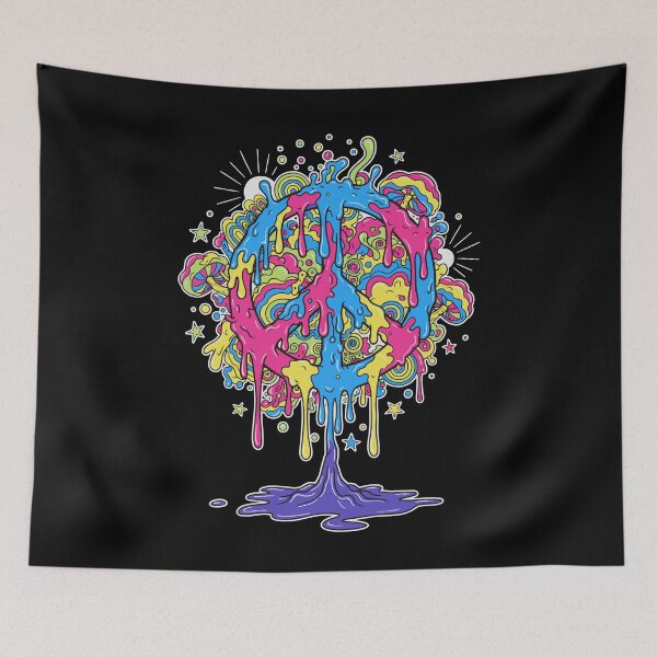 Item preview, Trippy Festival Hippie Mushroom Tie Dye Peace Sign designed and sold by LuminOrb.