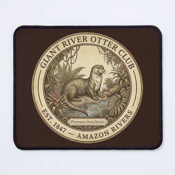 Item preview, Giant River Otter Amazon Rivers Club Vintage Badge designed and sold by CalmCapy Co.