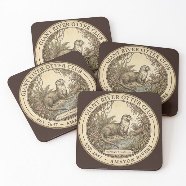 Item preview, Giant River Otter Amazon Rivers Club Vintage Badge designed and sold by CalmCapy Co.