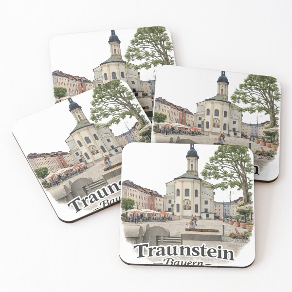 Artikelvorschau, Traunstein Bayern St. Oswald Kirche Marktplatz Reise-Shirt PNG entworfen und verkauft von Hookesmode.