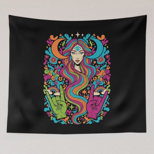Item preview, Hippie Music Trippy Mushroom Tie Dye Rave Goa designed and sold by LuminOrb.