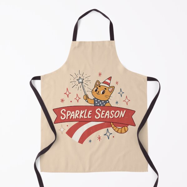Item preview, Vintage Sparkle Season Cute Patriotic Orange Cat holding Wand Firework Retro Circular Badge Art designed and sold by Ahmed-khafagy.