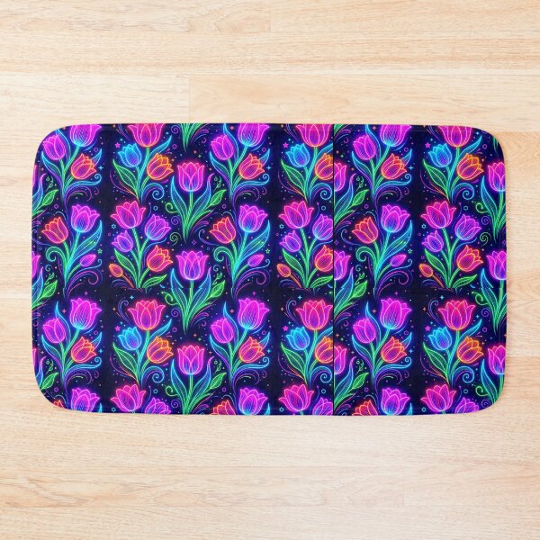 Item preview, Neon Psychedelic Tulip Seamless Floral Pattern designed and sold by ExploreAura Studio.