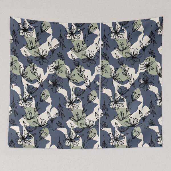 Item preview, Blue Floral Seamless Pattern, Cottagecore Flower Design, Botanical Surface Pattern, Vintage Floral Repeat Print, Fabric & Wallpaper PNG designed and sold by GalleryPeak.