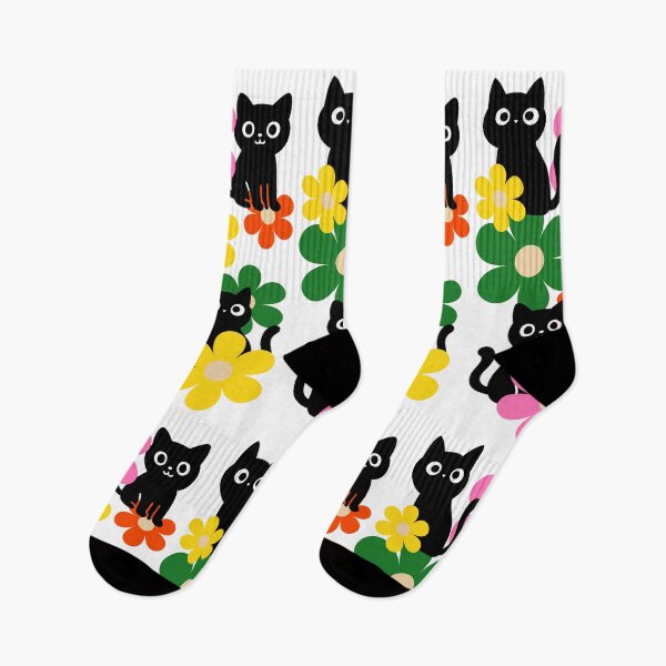 Item preview, retro garden kittens // 70s floral pop art designed and sold by Creativ_Design.
