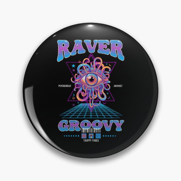 Item preview, Raver Groovy Journey Trippy Vibes Rave Hippie designed and sold by LuminOrb.