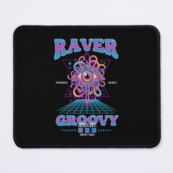 Item preview, Raver Groovy Journey Trippy Vibes Rave Hippie designed and sold by LuminOrb.