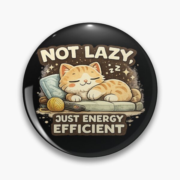 Item preview, Not Lazy Just Energy Efficient Funny Sleeping Cat designed and sold by Hobby-up.