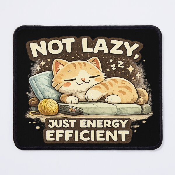 Item preview, Not Lazy Just Energy Efficient Funny Sleeping Cat designed and sold by Hobby-up.