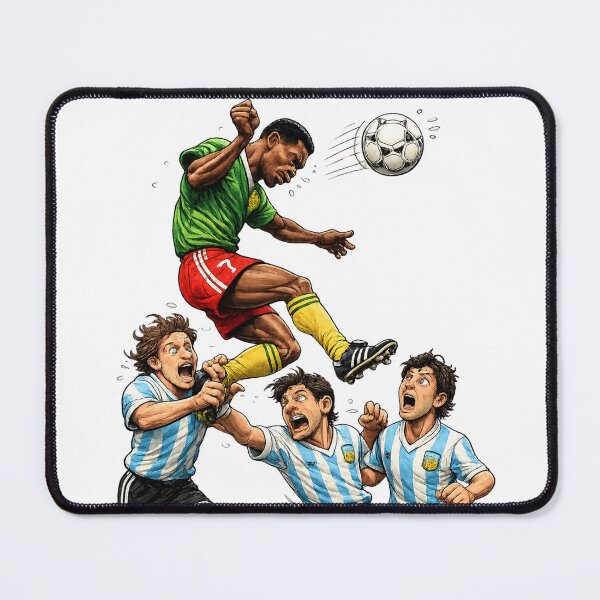Item preview, Omam-Biyik scores for Cameroon against Argentina 1990 designed and sold by Monito's Iconic Moments Boutique.