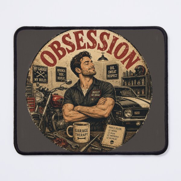 Item preview, obsession garage – sticker & shirt designed and sold by DEMONIZATOR.