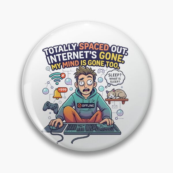 Item preview, No Internet Brain Melt Funny Vector Graphic designed and sold by Dinaelsherkawy.