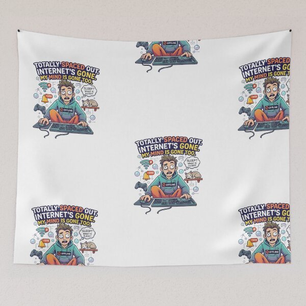 Item preview, No Internet Brain Melt Funny Vector Graphic designed and sold by Dinaelsherkawy.