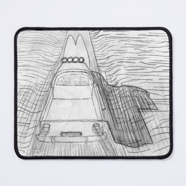 Item preview, On the Road Car Hood – Black and White Pencil Drawing – Road and Speed Art designed and sold by Keltoi-art.