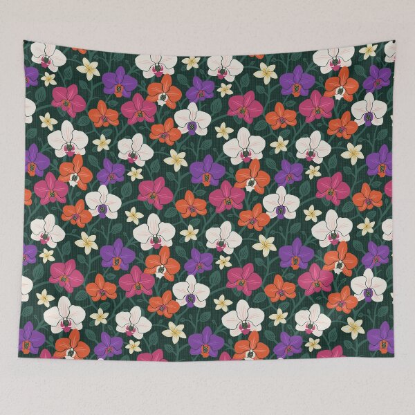 Item preview, Tropical Orchids & Frangipani - Vibrant Island Floral designed and sold by colorofmagic.