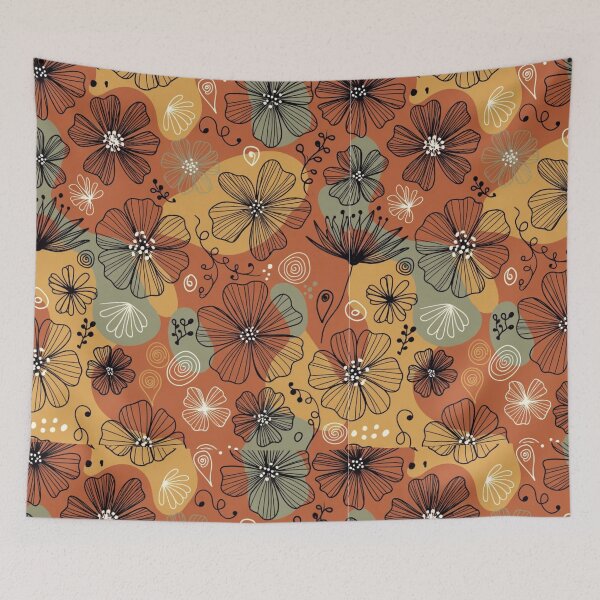 Item preview, Autumn Floral Seamless Pattern, Retro Boho Flower Print, Warm Botanical Surface Design, Vintage Fall Floral Background, Printable Pattern PNG designed and sold by GalleryPeak.