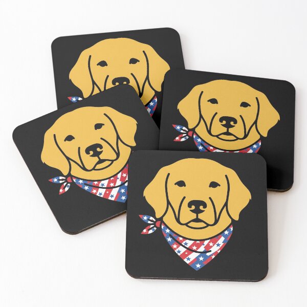 Item preview, Patriotic Golden Retriever American Flag Bandana July 4th designed and sold by TeNovaStudio.