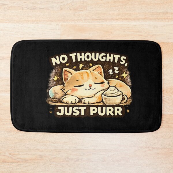 Item preview, No Thoughts Just Purr Funny Cute Sleepy Cat designed and sold by Hobby-up.