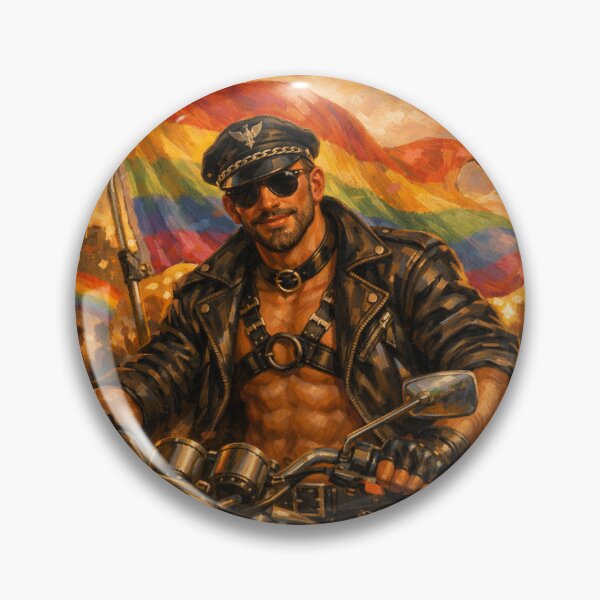 Item preview, Gay Leather Daddy Pride Flag Biker Leder Pride Graphic Design designed and sold by ItsAKinkThing.