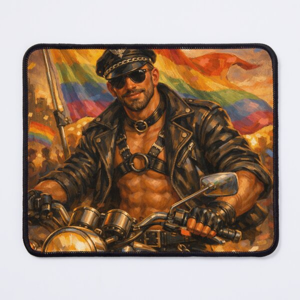 Item preview, Gay Leather Daddy Pride Flag Biker Leder Pride Graphic Design designed and sold by ItsAKinkThing.