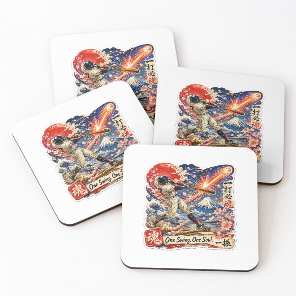 Item preview, One Swing One Soul Japanese Baseball  Ukiyo-e Sticker Art Samurai Batter designed and sold by Locker39.