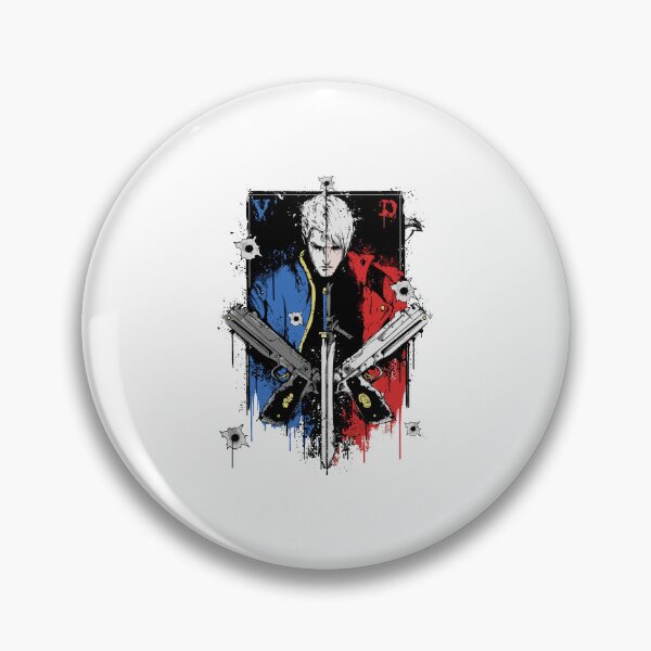 Item preview, Devil May Cry Dante Vergil Portrait Grunge Anime designed and sold by phoebelevine.