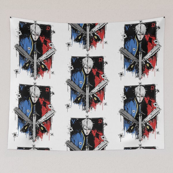 Item preview, Devil May Cry Dante Vergil Portrait Grunge Anime designed and sold by phoebelevine.