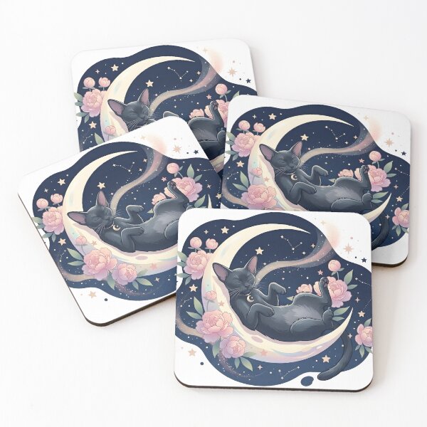 Item preview, The Dreamer: Lazy Celestial Black Cat designed and sold by LunaCatLab.