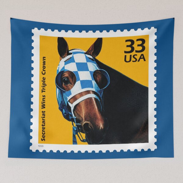 Item preview, Famous racehorse Secretariat on American postage stamp designed and sold by Schulz Lightprint Studio.