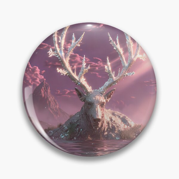 Item preview, Magical Antlers: The Mystical Stag at the Mirror Lake of Twilight designed and sold by VoidVeilStudio.