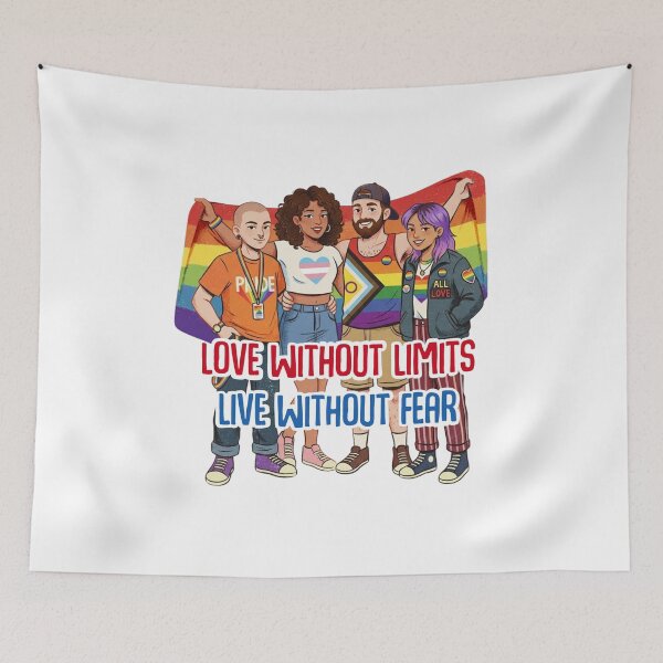 Item preview, Love without limits Live without fear Happy Pride Month Celebration 2026 rainbow LGBTQIA  designed and sold by Smuchie.