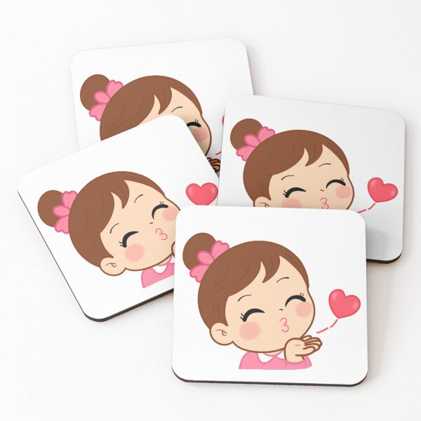 Item preview, Cute Girl Blowing Flying Pink Hearts Kiss Character Art Illustration⁠ designed and sold by Teenidesign .