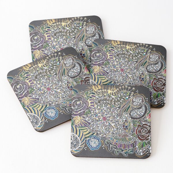 Item preview, Black Intricate Garden Abstract  designed and sold by Whispering Grace Studio.
