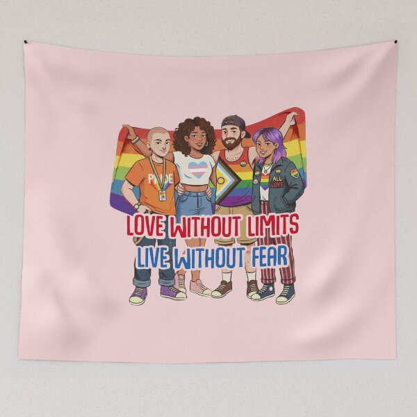 Item preview, Love without limits Live without fear Happy Pride Month Celebration 2026 rainbow LGBTQIA  designed and sold by Smuchie.